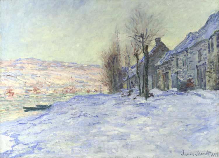 Claude Monet Lavacourt: Sunshine and Snow Norge oil painting art